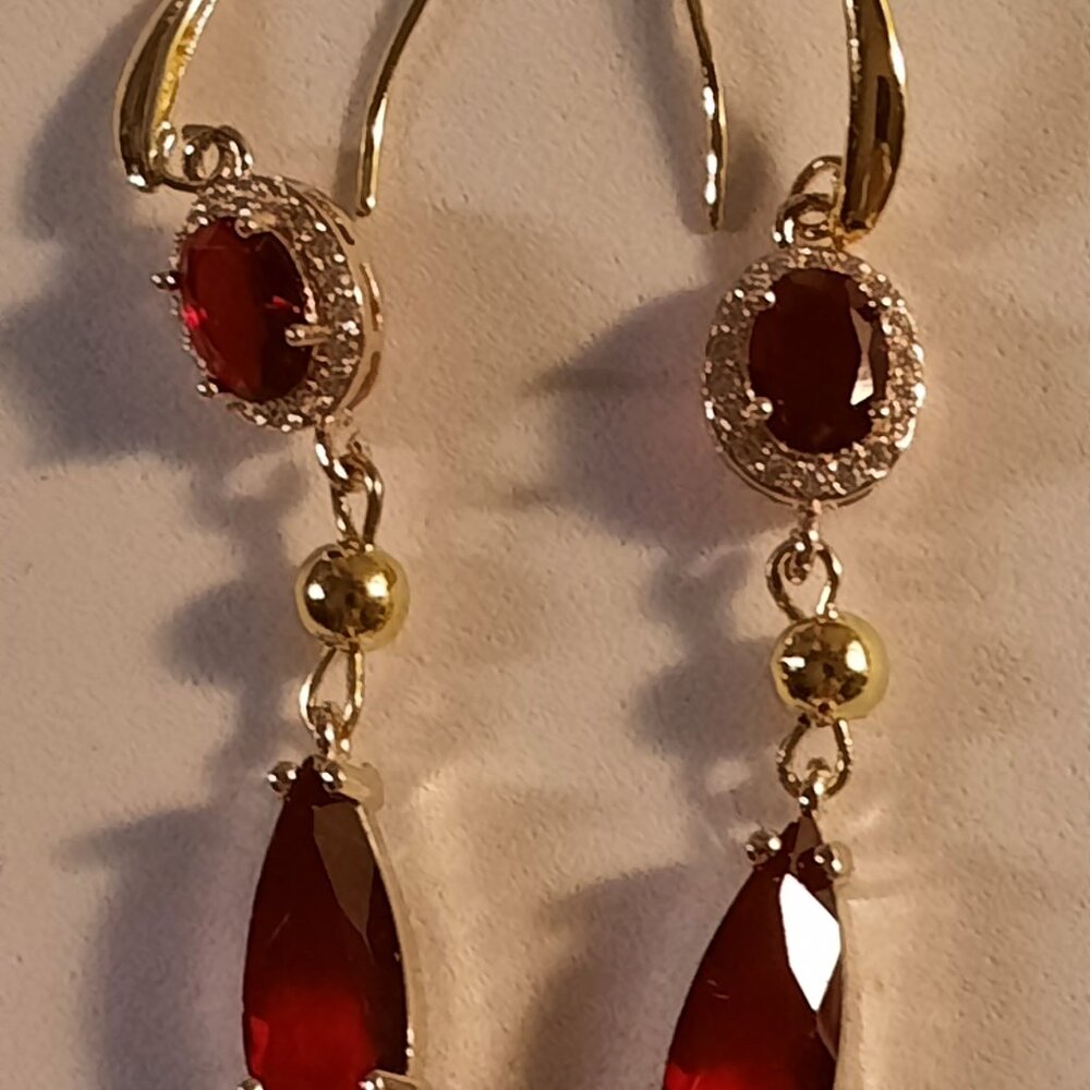 Brand New dazzling Red Stone Earrings for Valentine's Day
